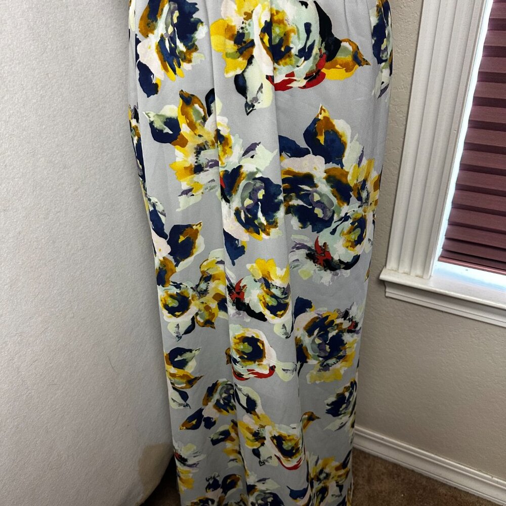 Express Maxi Dress sz Large Floral sleeveless v neck Resort Cruise Vacation‎ - Picture 5 of 7